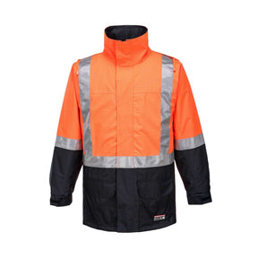 Portwest Huski Amp Hi-Vis Contrast Rain Jacket K8005, front view