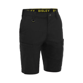 Black men's cargo shorts with zippered pockets for workwear