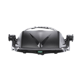 Black protective headgear with adjustable straps