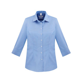 Front view of Biz Collection Women's Regent 3/4 Sleeve Shirt S912LT in blue