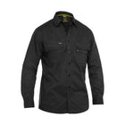 Black men's airflow stretch ripstop work shirt front view