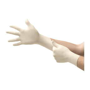 Person wearing Ansell Microflex® 63-854 gloves