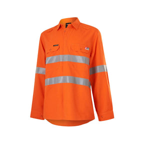 KingGee women's Shieldtec FR hi-vis shirt, front view