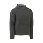 Dark grey fleece hoodie with hood and kangaroo pocket