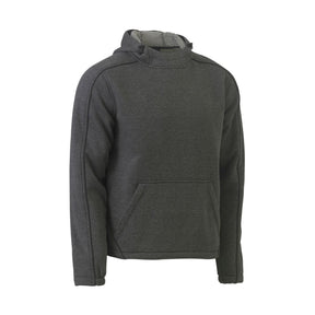 Dark grey fleece hoodie with hood and kangaroo pocket