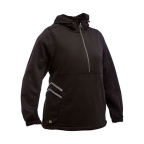 Black fleece hoodie for women with zip and hood, workwear
