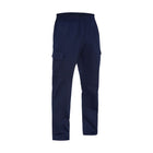Navy cargo workwear pants with elastic waist