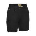 Black women's stretch cotton work shorts