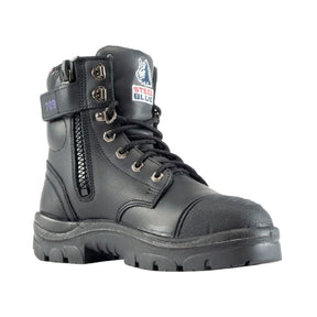 Steel Blue Women's Argyle® Zip Scuff Cap black leather boot