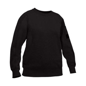 Black fleece crew neck jumper for women, workwear