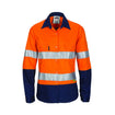 DNC Ladies HiVis Two Tone Cool-Breeze Cotton on Shirt with 3M Reflective Tape - Long sleeve Shirt 3986