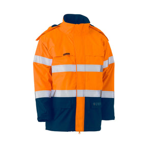 High visibility orange FR wet weather shell jacket for workwear