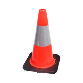 Brady orange traffic cone with reflective tape