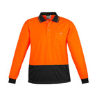 Syzmik hi-vis basic long sleeve polo, front view
