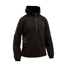 Black fleece hoodie with zip for workwear