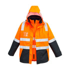 Syzmik hi-vis 4-in-1 waterproof jacket, front view