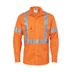 DNC HiVis Cool-Breeze Cross Back Cotton Shirt with 3M R/Tape L/S 3946
