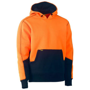 Front view of Bisley Hi Vis Fleece Hoodie BK6619