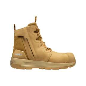 uvex 3 X-Flow women's tan work boot, side profile