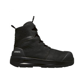 uvex 3 X-Flow black leather work boot, side profile