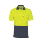 HiVis Two Tone Fluro Polo Yellow Navy