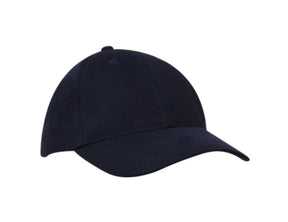 Heavy brushed cotton 6 panel cap, front view