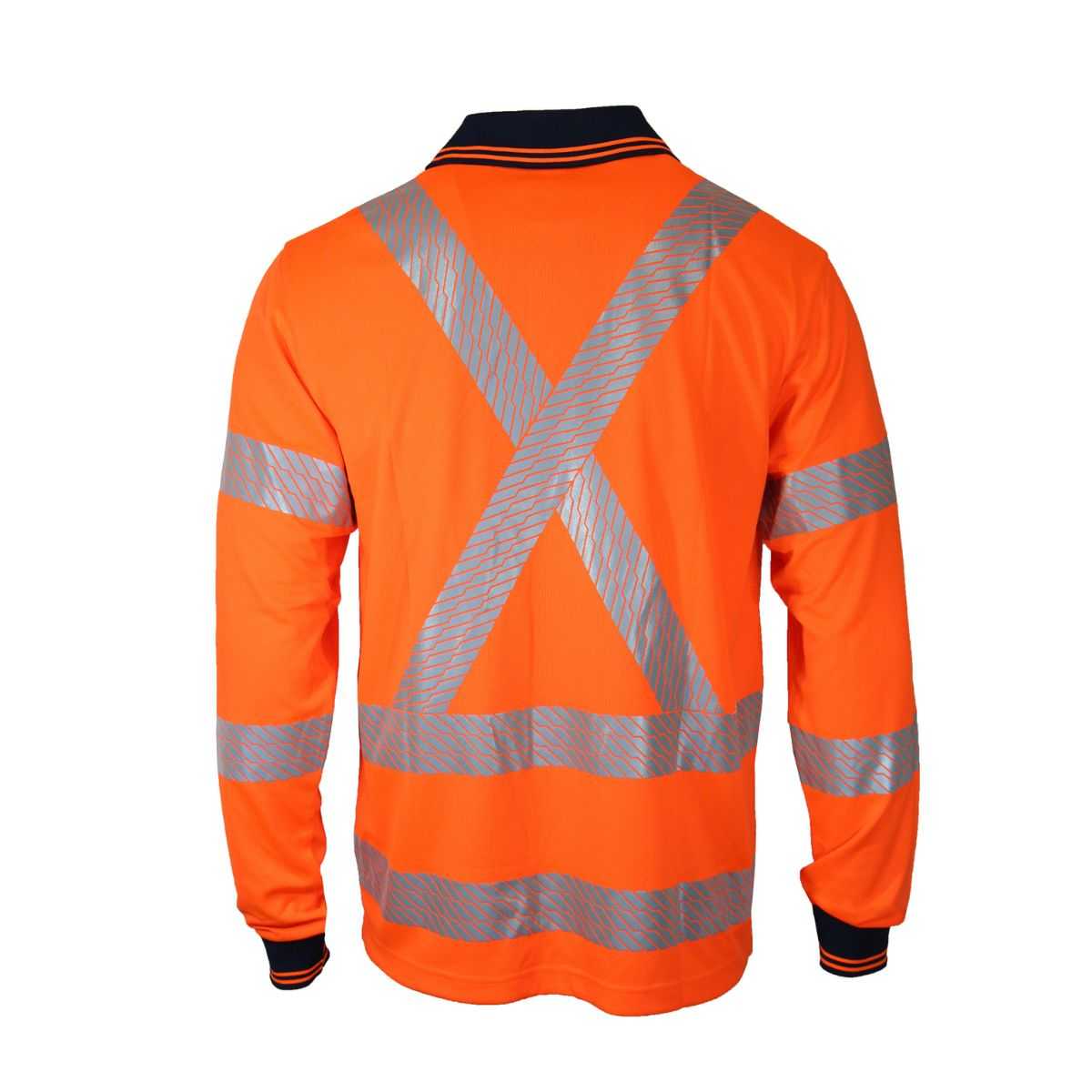 DNC Hi Vis Segmented Tape X Back Polo L/S 3510