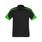 Men's Talon Short Sleeve Polo P401MS black and green front view