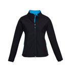 Women's Geneva Jacket front view blue accents