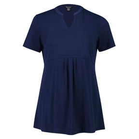Front view of Women's Marli Stretch Tunic T-Top in navy