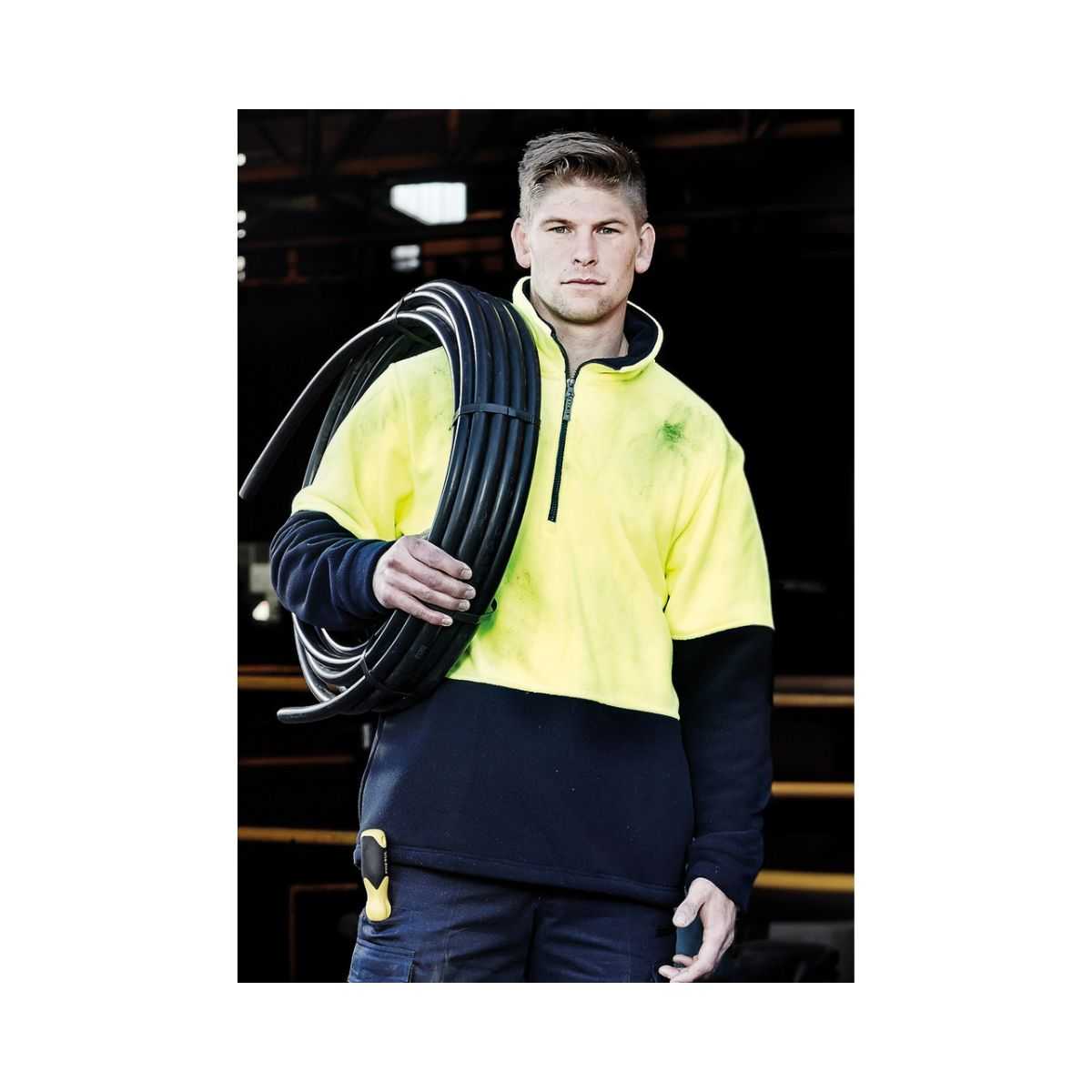 Syzmik Unisex Hi Vis 1/2 Zip Polar Fleece Pullover ZT460