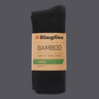 KingGee Men's Bamboo Crew Work Sock black packaging