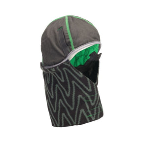 Close-up of flame-resistant liner inside welding hood