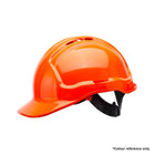 Vibrant orange hard hat