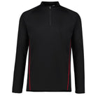 Black and red unisex mid layer top SW225M front