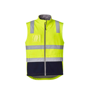 Syzmik hi-vis zip softshell vest back view