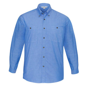 Men's Chambray Long Sleeve Shirt front view