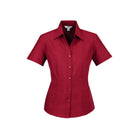 Biz Collection Womens Oasis Short Sleeve Shirt LB3601 in Cherry