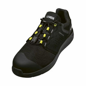 uvex 1 x-flow safety shoes black athletic footwear side view