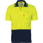 DNC HiVis Two Tone Polo Shirt Yellow Navy