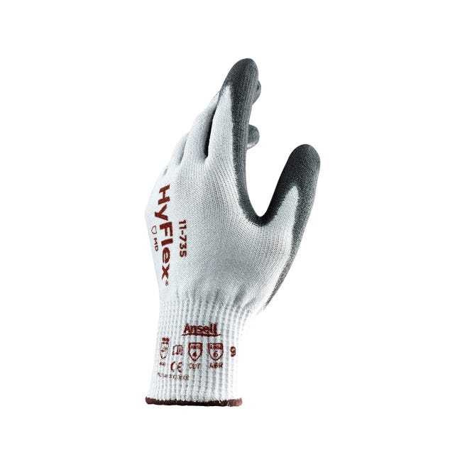 Ansell HyFlex Cut Resistant 11-735 Gloves White