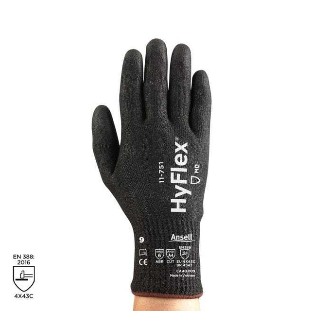 Ansell HyFlex Cut Resistant 11-751 Gloves Black