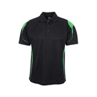 JB'S Podium Bell polo shirt in Black/Pea Green
