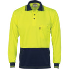 HiVis Two Tone Polo Shirt Yellow Navy