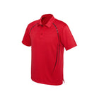 Red polo shirt back view for workwear
