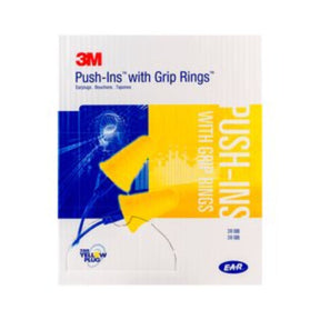 Box of 200 pairs of yellow foam earplugs for noise reduction