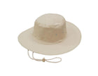Canvas bucket hat chin strap detail