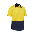 Bisley Two Tone Hi Vis Shirt BS1442 in yellow and navy for workwear