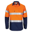 DNC Hivis Patron Saint Flame Retardant 2 Tone Closed Front Cotton Shirt with 3M F/R Tape - L/S 3407