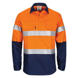 DNC Hivis Patron Saint Flame Retardant 2 Tone Closed Front Cotton Shirt with 3M F/R Tape - L/S 3407